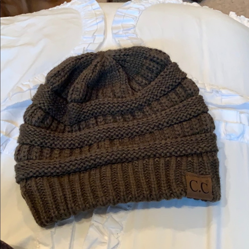 Adorable olive green cozy beanie